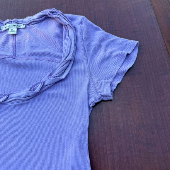 Banana Republic Lavender Purple Raw Edge Tee - XL - Picture 5 of 5